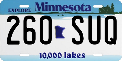 MN license plate 260SUQ