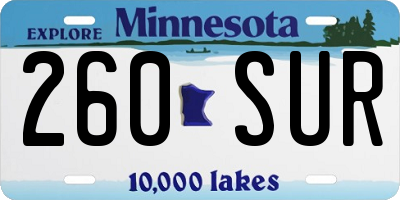 MN license plate 260SUR