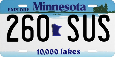 MN license plate 260SUS