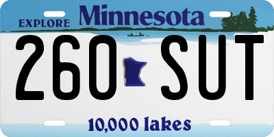MN license plate 260SUT