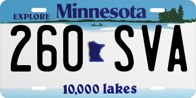 MN license plate 260SVA