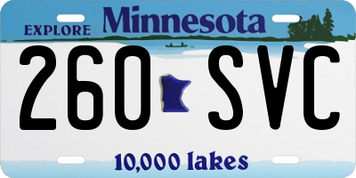 MN license plate 260SVC