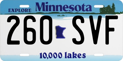 MN license plate 260SVF
