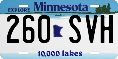 MN license plate 260SVH
