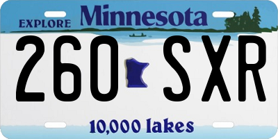 MN license plate 260SXR