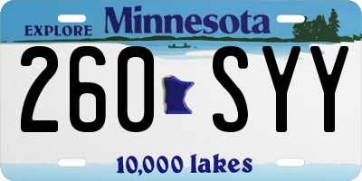 MN license plate 260SYY