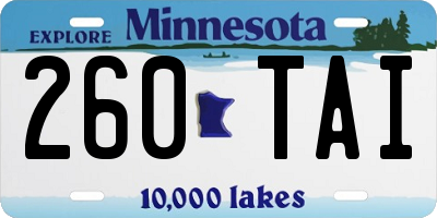 MN license plate 260TAI