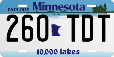 MN license plate 260TDT