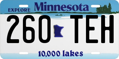 MN license plate 260TEH
