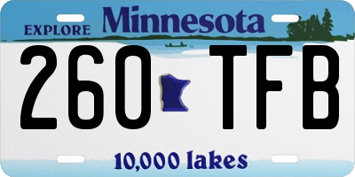 MN license plate 260TFB