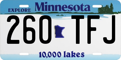 MN license plate 260TFJ