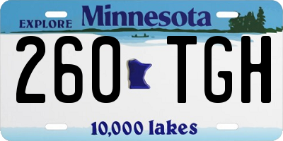 MN license plate 260TGH