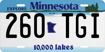 MN license plate 260TGI