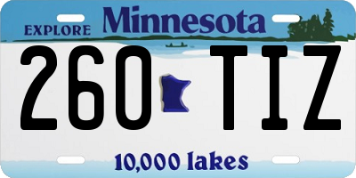 MN license plate 260TIZ