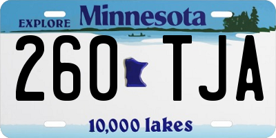 MN license plate 260TJA