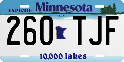 MN license plate 260TJF