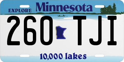 MN license plate 260TJI