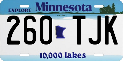 MN license plate 260TJK