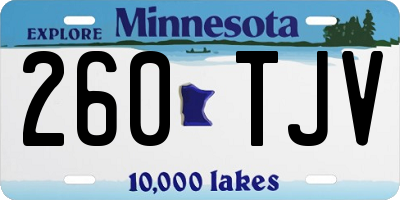 MN license plate 260TJV