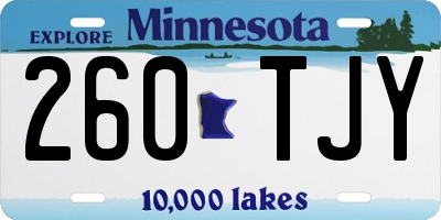 MN license plate 260TJY