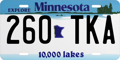 MN license plate 260TKA
