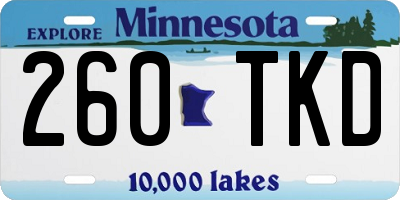 MN license plate 260TKD