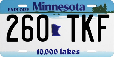MN license plate 260TKF
