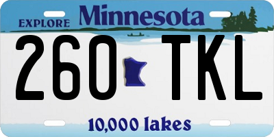 MN license plate 260TKL