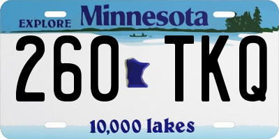 MN license plate 260TKQ