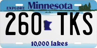 MN license plate 260TKS