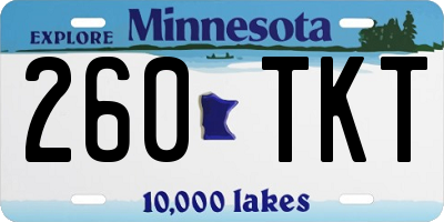 MN license plate 260TKT