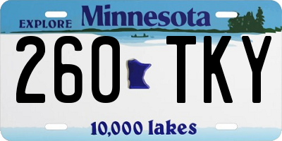 MN license plate 260TKY