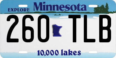 MN license plate 260TLB