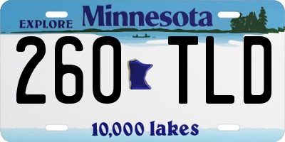 MN license plate 260TLD