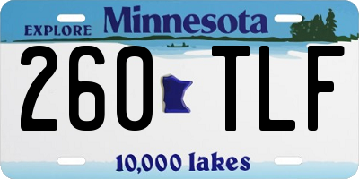 MN license plate 260TLF
