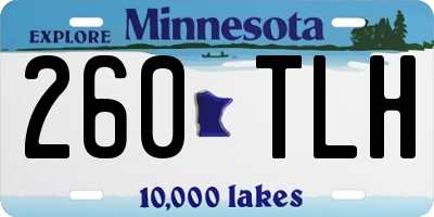 MN license plate 260TLH