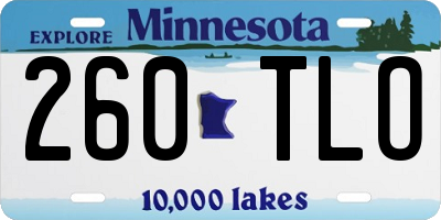 MN license plate 260TLO