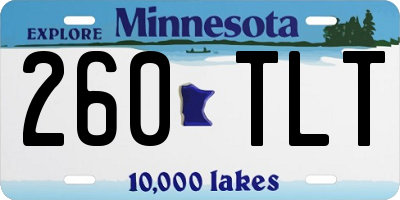 MN license plate 260TLT