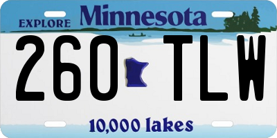 MN license plate 260TLW