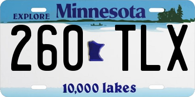 MN license plate 260TLX