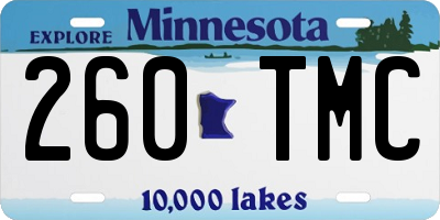 MN license plate 260TMC