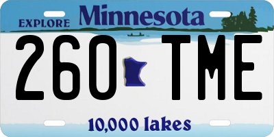 MN license plate 260TME