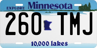 MN license plate 260TMJ