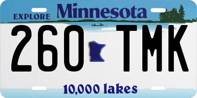 MN license plate 260TMK