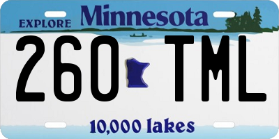 MN license plate 260TML