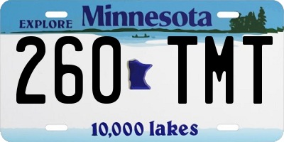 MN license plate 260TMT
