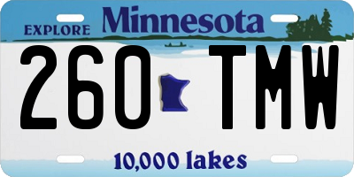 MN license plate 260TMW