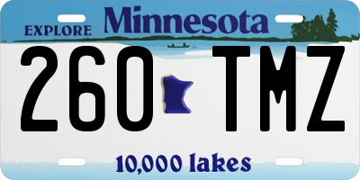 MN license plate 260TMZ