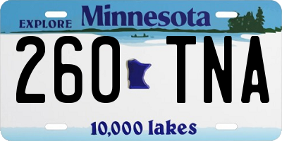MN license plate 260TNA