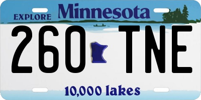 MN license plate 260TNE